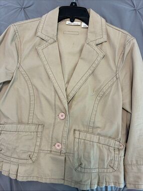 Dkny Beige Tailored Cotton Blazer